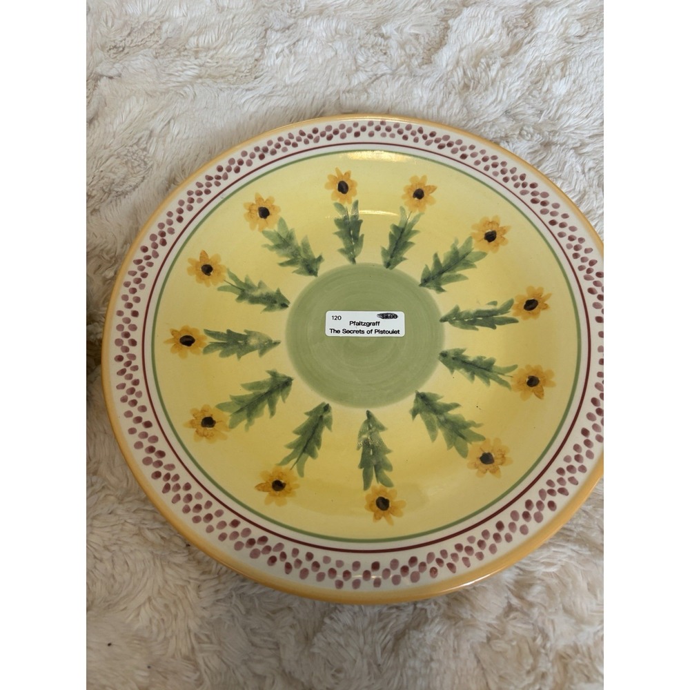 Pfaltzgraff Pistoulet 9" Round Buffet Plate 9" Sunflowers NEW NWT